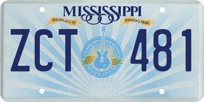 MS license plate ZCT481