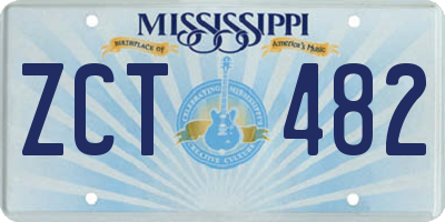 MS license plate ZCT482
