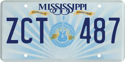 MS license plate ZCT487