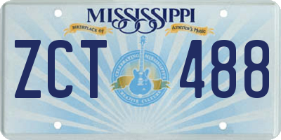 MS license plate ZCT488