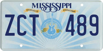 MS license plate ZCT489