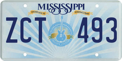MS license plate ZCT493