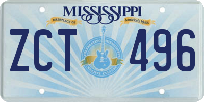 MS license plate ZCT496