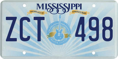 MS license plate ZCT498