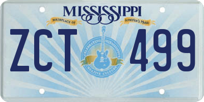 MS license plate ZCT499