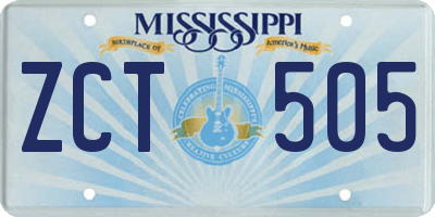 MS license plate ZCT505