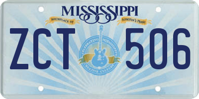 MS license plate ZCT506
