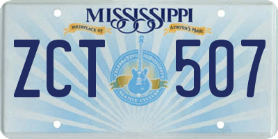 MS license plate ZCT507