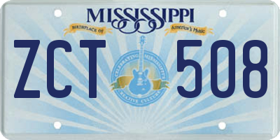 MS license plate ZCT508