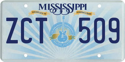 MS license plate ZCT509