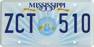 MS license plate ZCT510