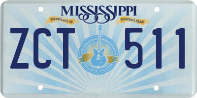 MS license plate ZCT511