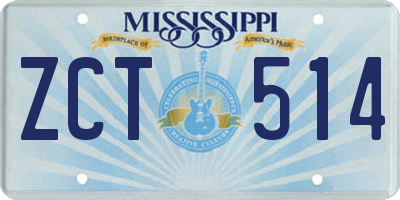 MS license plate ZCT514
