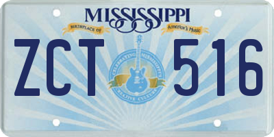 MS license plate ZCT516