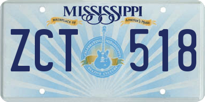 MS license plate ZCT518
