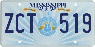 MS license plate ZCT519