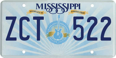 MS license plate ZCT522