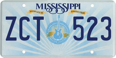 MS license plate ZCT523