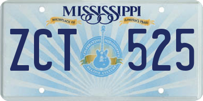 MS license plate ZCT525