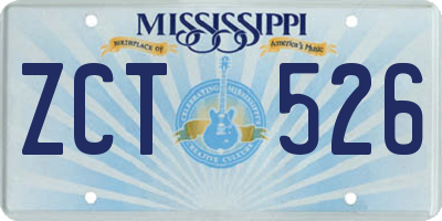 MS license plate ZCT526