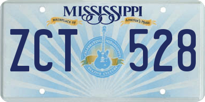 MS license plate ZCT528