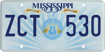 MS license plate ZCT530