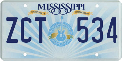 MS license plate ZCT534