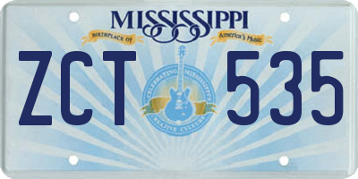 MS license plate ZCT535