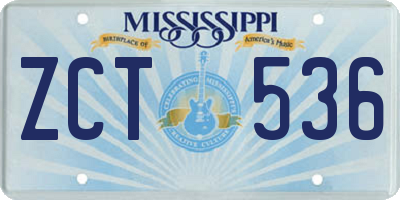 MS license plate ZCT536