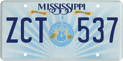 MS license plate ZCT537