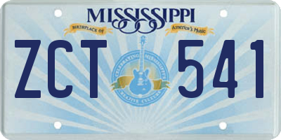 MS license plate ZCT541