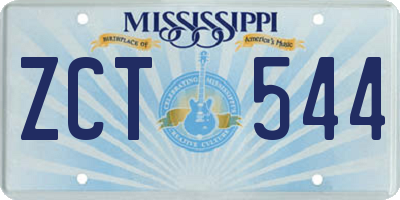 MS license plate ZCT544