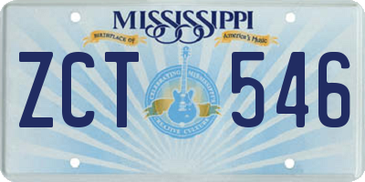 MS license plate ZCT546