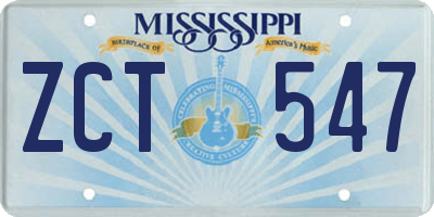 MS license plate ZCT547