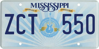 MS license plate ZCT550