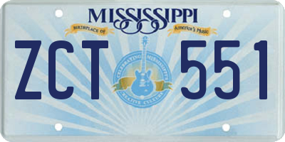 MS license plate ZCT551