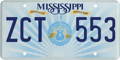 MS license plate ZCT553
