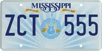 MS license plate ZCT555