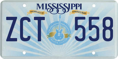 MS license plate ZCT558
