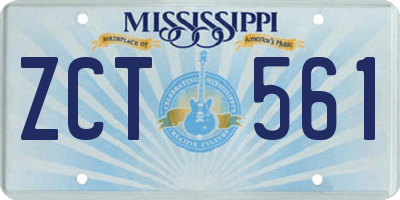 MS license plate ZCT561