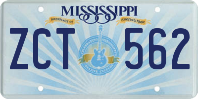 MS license plate ZCT562