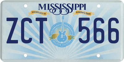 MS license plate ZCT566