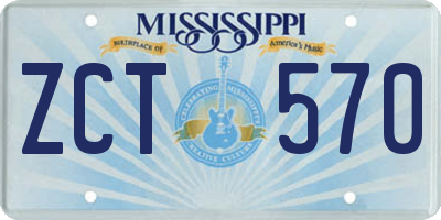 MS license plate ZCT570