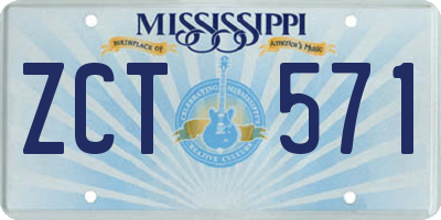MS license plate ZCT571