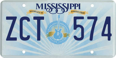 MS license plate ZCT574