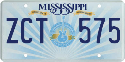 MS license plate ZCT575