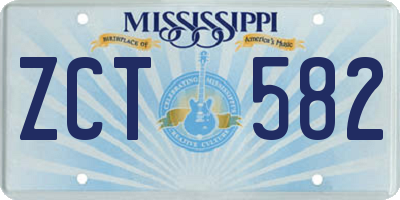 MS license plate ZCT582