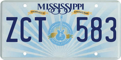 MS license plate ZCT583