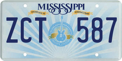 MS license plate ZCT587