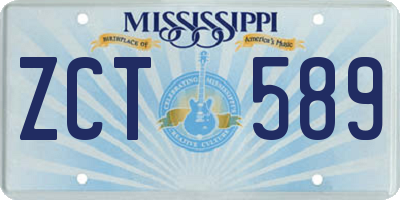 MS license plate ZCT589
